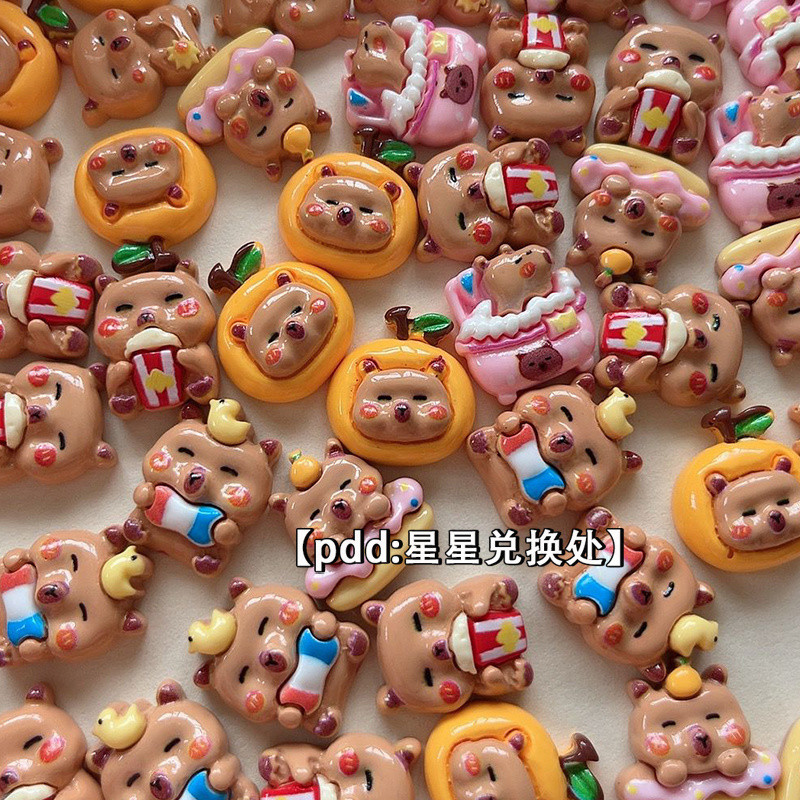 [100 ชิ้นพร้อมสต็อก] คาปี น่ารัก บาลาด ทําเอง เรซิ่นเครื่องประดับอุปกรณ์เสริมครีมกรณีโทรศัพท์กิ๊บถ้วยน้ําหลุมรองเท้าดอกไม้อุปกรณ์วั