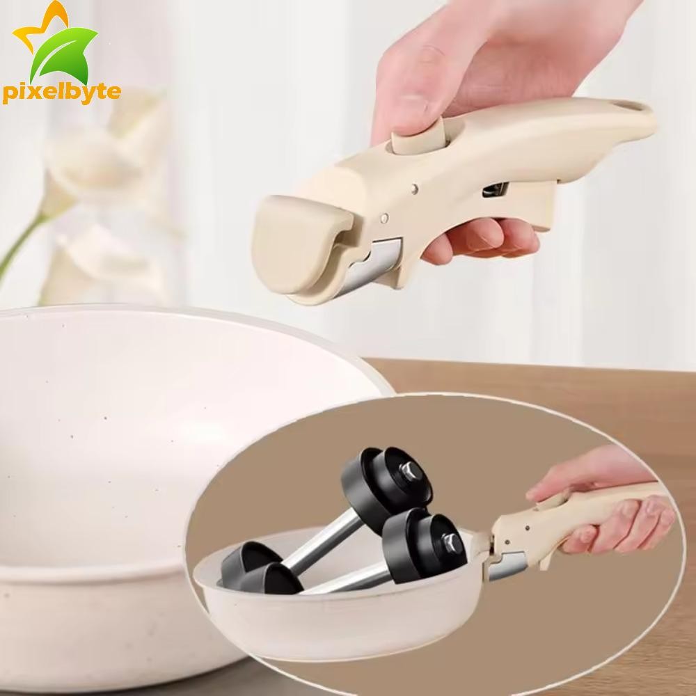 Pixelbyte ด้ามจับกระทะที่ถอดออกได้, Ergonomic Anti-Scalding ถอดหม้อ Handle, เครื่องครัว Universal แบบพกพาหม้อเปลี่ยนคลิป Stockpot