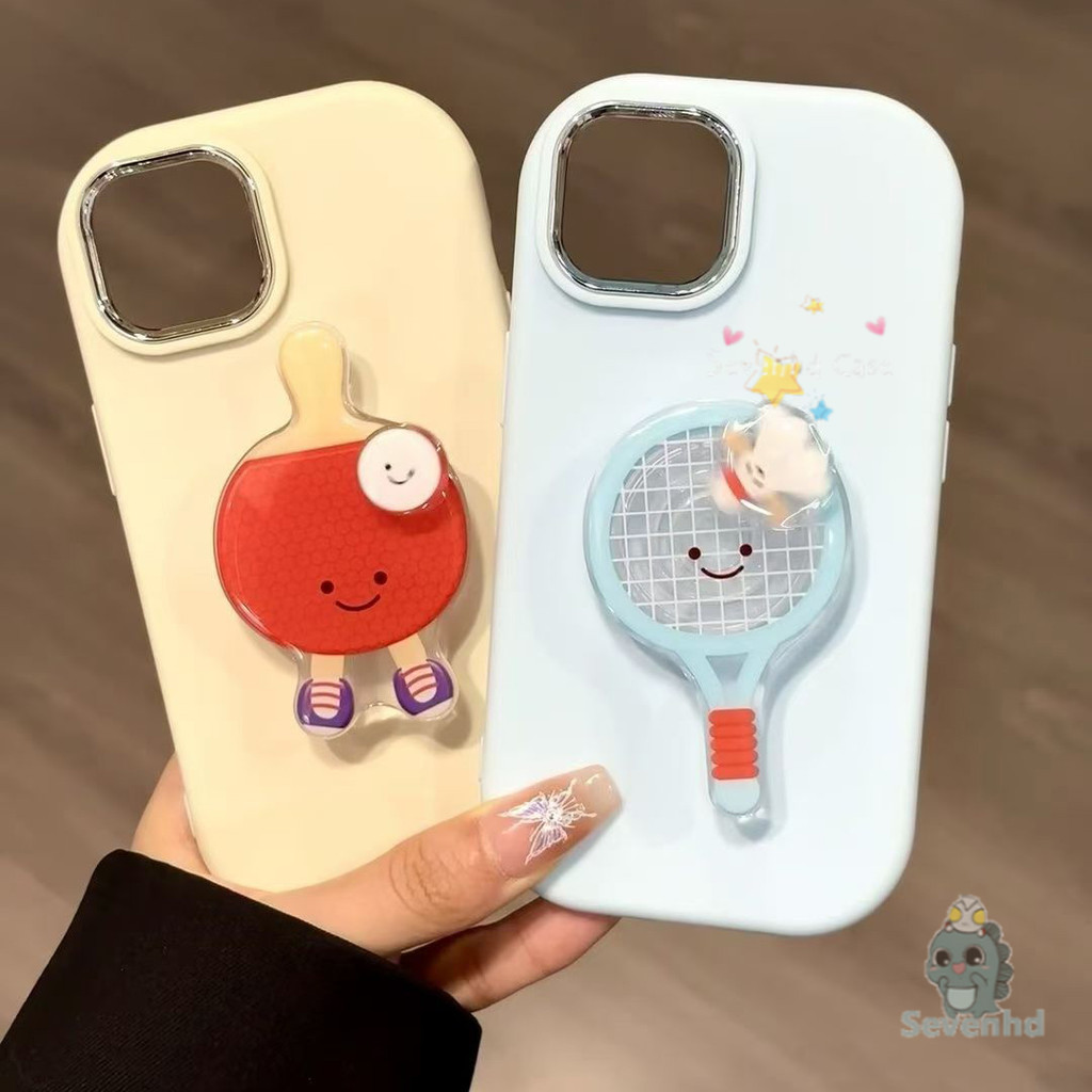 ปลอกสําหรับiphone 11 16 15 14 13 12 Pro Max 7 8 6 6s Plus Xr X Xs Maxหมุนได้ปิงปองที่วางไม้แบดมินตันเคสโทรศัพท์Luxuryกรอบเลนส์กันกระแทกป้องกันBaclฝาครอบ