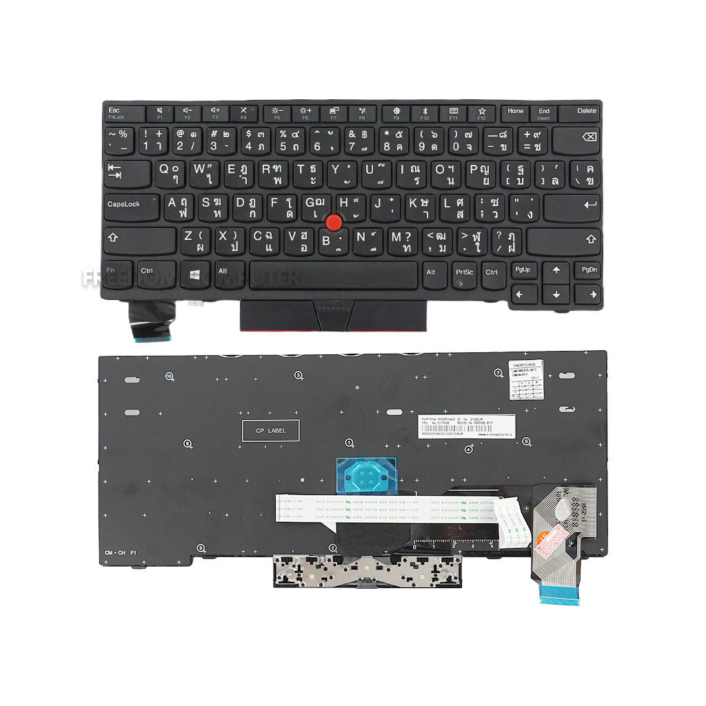 คีย์บอร์ด IBM Lenovo Thinkpad X280 A285 X390 X395 ไทย-อังกฤษ ไม่มีไฟ KEYBOARD