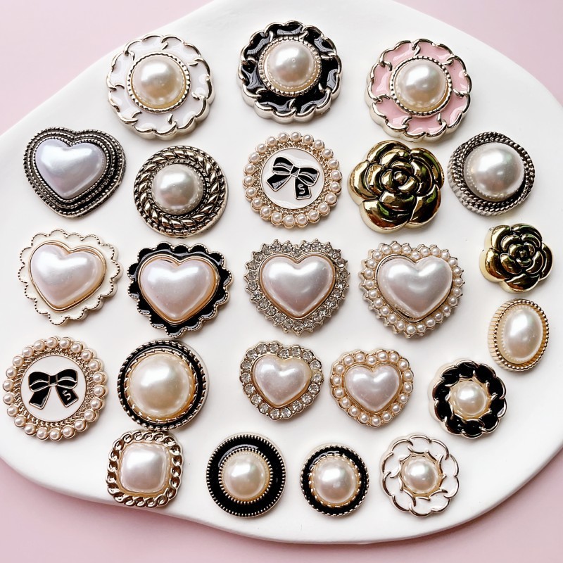10 ชิ้น Retro Pearl Series อุปกรณ์เรซินเรขาคณิตหัวใจรอบ Patch diy เคสโทรศัพท์รองเท้าหมวกวัสดุอุปกรณ์เสริม