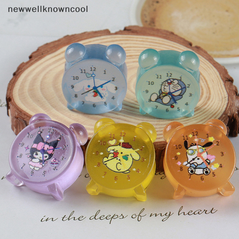 Newwellknowncool อะนิเมะ Sanrios นาฬิกาปลุก Series 3D Luminous เรซิ่น Patch เครื่องประดับ MyMelody Kuromi Cinnamoroll DIY Handmade ตกแต่งวัสดุ AAD