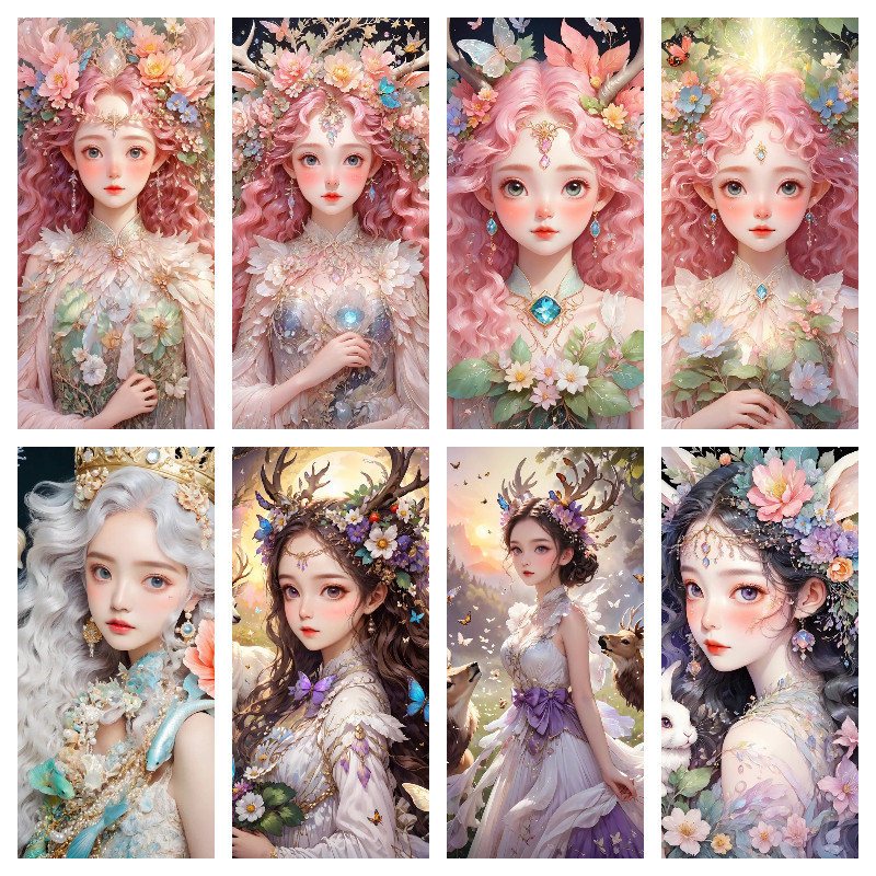 [PC] สาวนางฟ้า 5d ภาพวาดเพชรเพชรเต็มห้องนั่งเล่น PasteDiamond Cross Stitch ห้องนอนห้องรับประทานอาหารเพชรเย็บปักถักร้อยตกแต่งบ้าน 30x40 ซม./40x60 ซม./50x70 ซม.