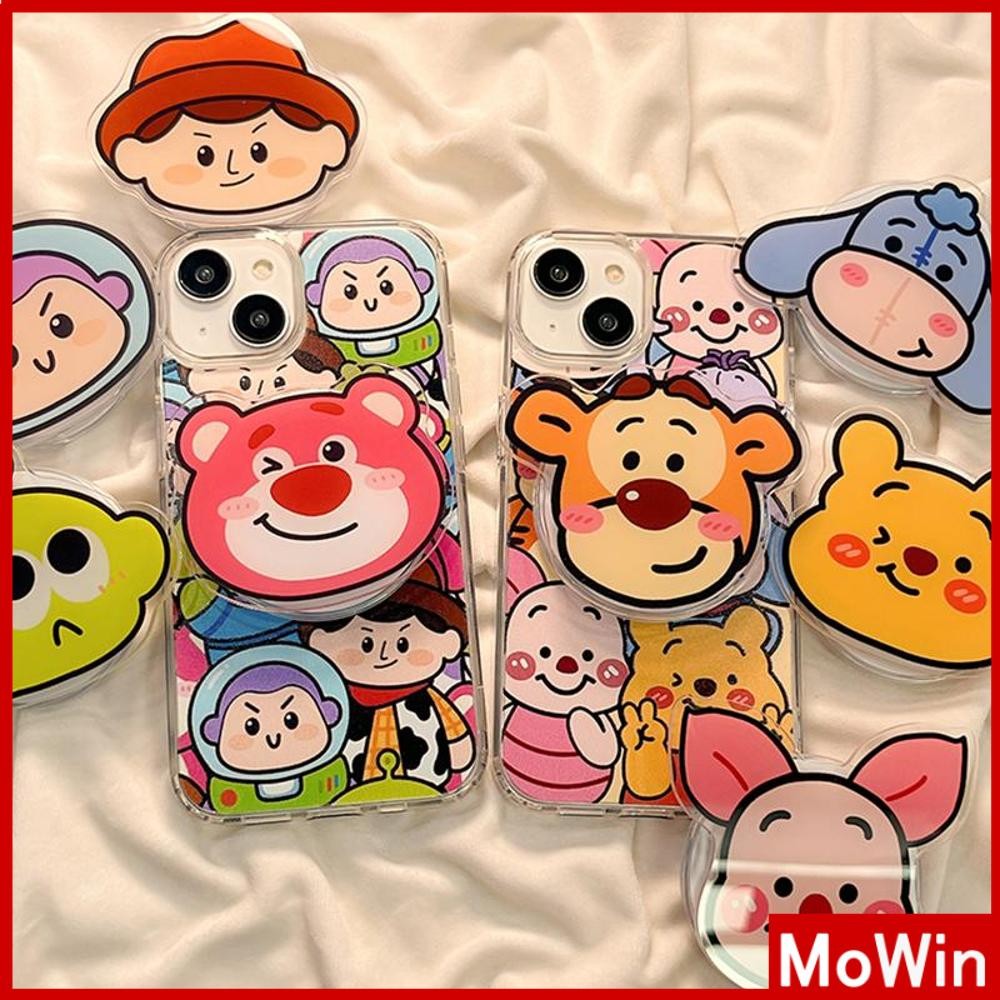 Mowin - เคส iPhone 15 Pro Max iPhone 11 เคสใส TPU นิ่ม ลายตัวการ์ตูนสุดน่ารักสีสันสดใส สำหรับ iPhone 14 Pro max iPhone 13 Pro Max iPhone 12 11 XR XS 7Plus 8 Plus Max XS XR