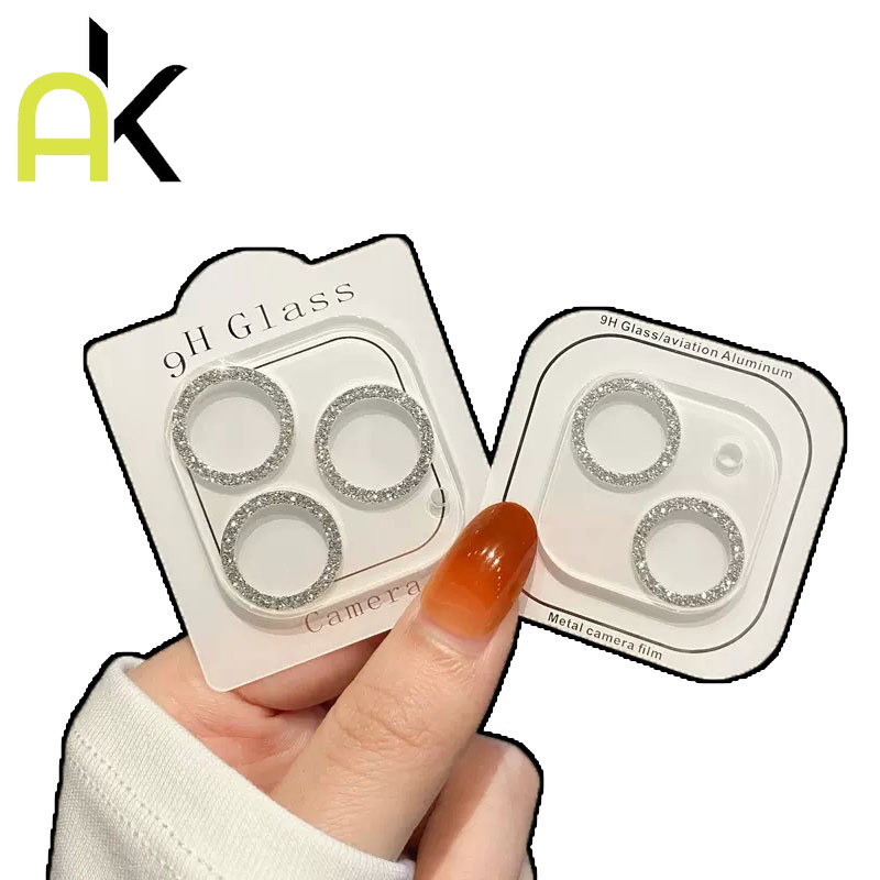 AK ตัวป้องกันเลนส์กล้อง Flim สําหรับ iPhone 11 12 13 14 15 16 17 Pro Max 12 13 Mini 14 Plus กระจกครอบคลุมเต็มรูปแบบ