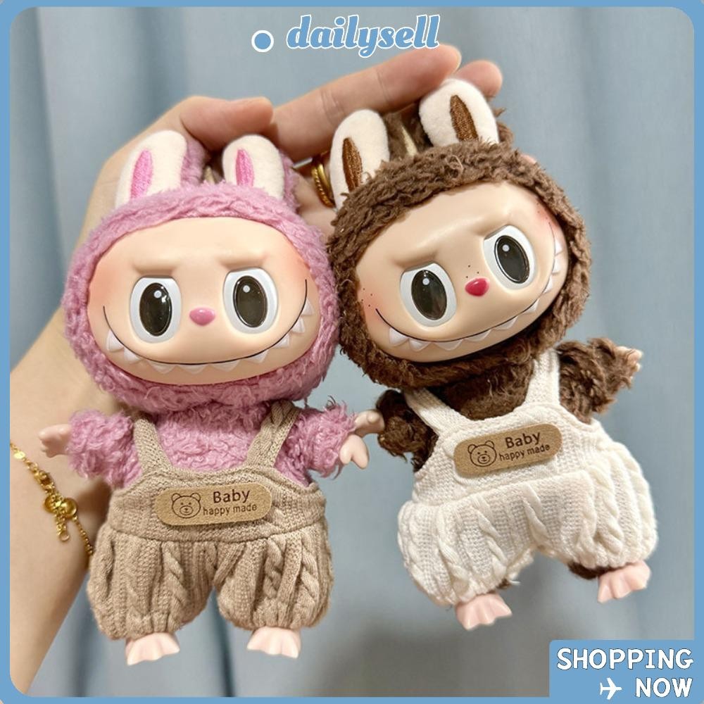 Daily ตุ๊กตาเสื้อผ้าทํามือ,หลายสีทนทาน Labubu ตุ๊กตา Coverall, ผ้าฝ้าย Kawaii ของเล่นอุปกรณ์เสริมตุ๊กตาสําหรับ 17/15 ซม.ตุ๊กตา