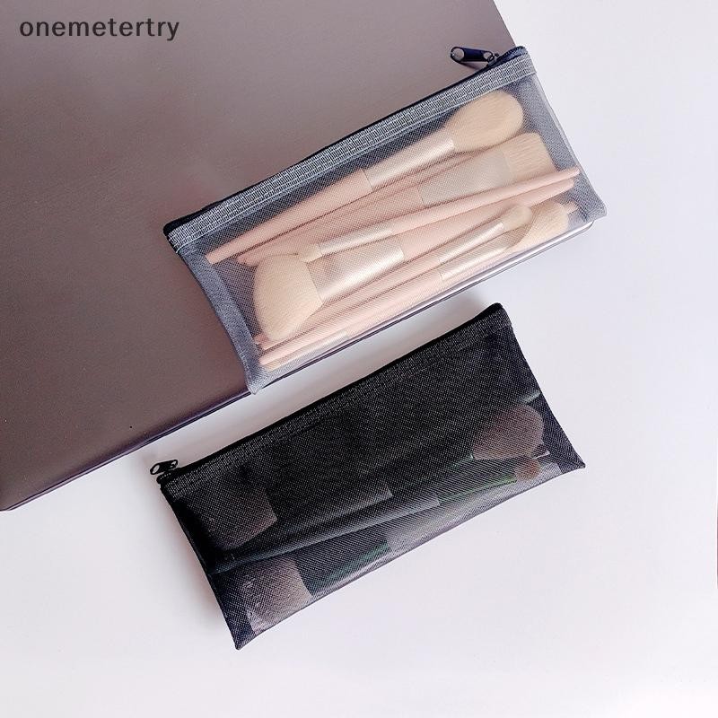 Onem กระเป๋าแต่งหน้า Lip แปรงแต่งหน้ากระเป๋านักเรียนตาข่ายโปร่งใสดินสอ Ins Travel เครื่องสําอางสําหรับผู้หญิง n