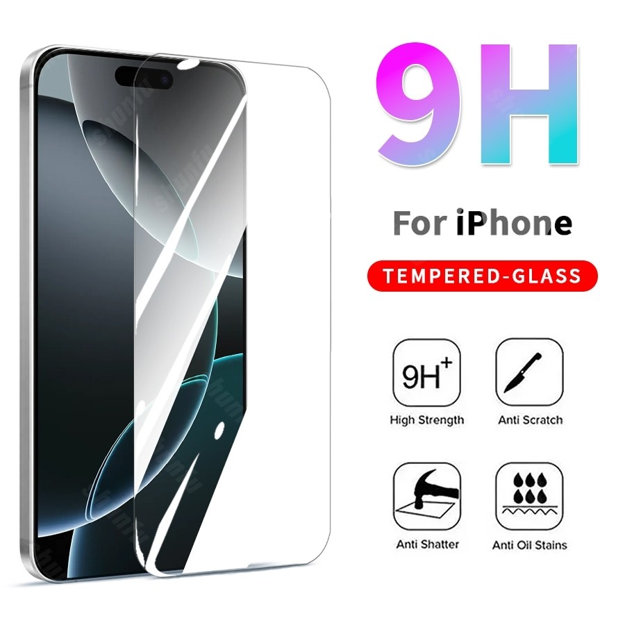 ฟิล์มกระจกนิรภัย สำหรับ iPhone 16 15 14 13 12 11 Pro Max X XS XR 6 6S 7 8 Plus SE