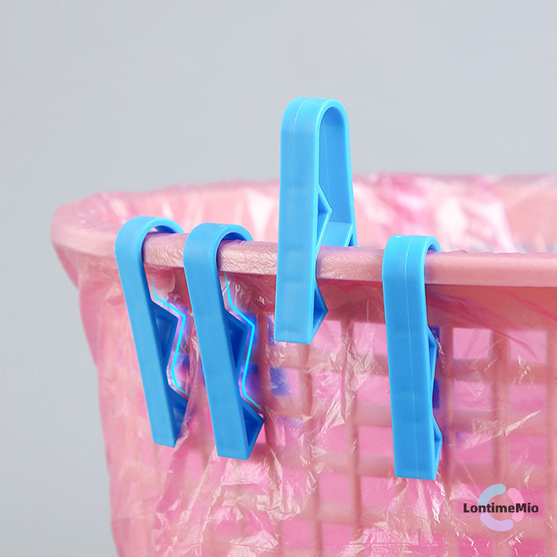 Lontimemio] 2/10/20 ชิ้นตะกร้าขยะสามารถตรึงคลิปถุงขยะที่ใช้งานได้จริง Anti-Slip Holder ถุงขนมซีลเครื่องมือใหม่