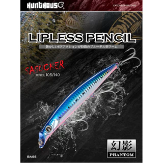 Hunthouse Minnow Fishing Lure 105 มม./18g 140 มม./17g Sasuck Lipless เหยื่อดินสอ Jerkbait Wobbler ลอยสําหรับ bass pike ประดิษฐ์