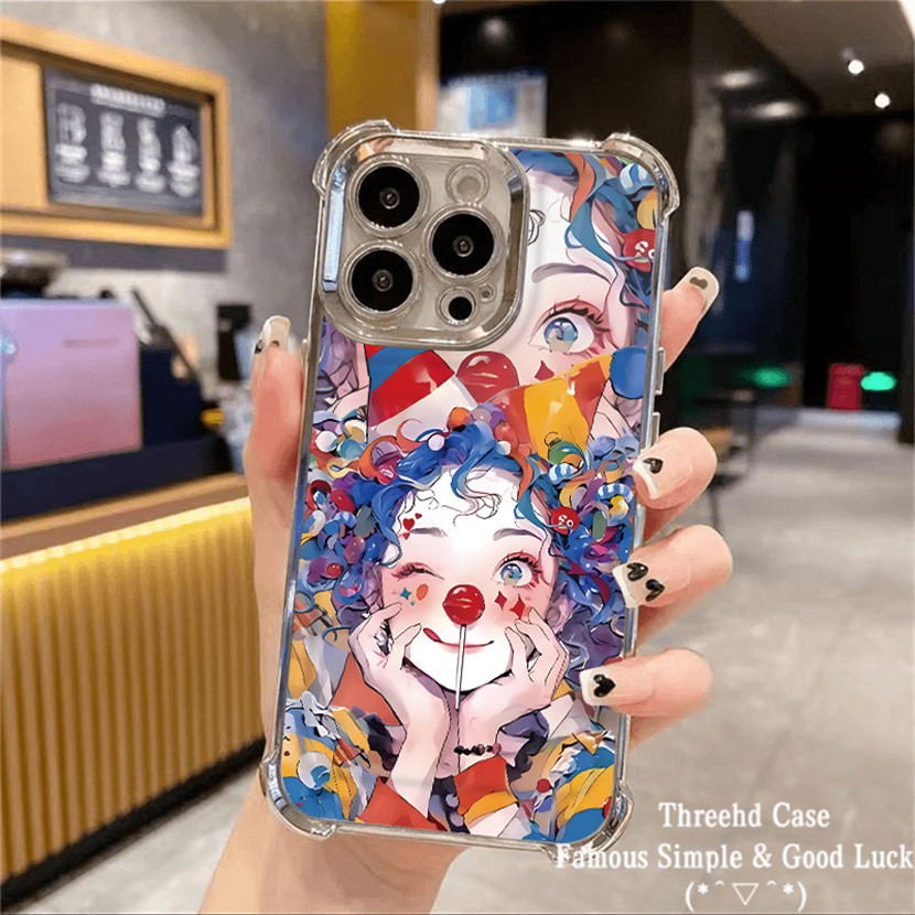 SAMSUNG สําหรับsamsung A55 A35 A05 A05s A54 A12 A13 A14 A15 A03 A22 A25 A23 A54 A34 A33 A34 S21 S23S24 สี่มุมถุงลมนิรภัยป้องกันเลนส์กรณียิ้มการ์ตูนTPU
