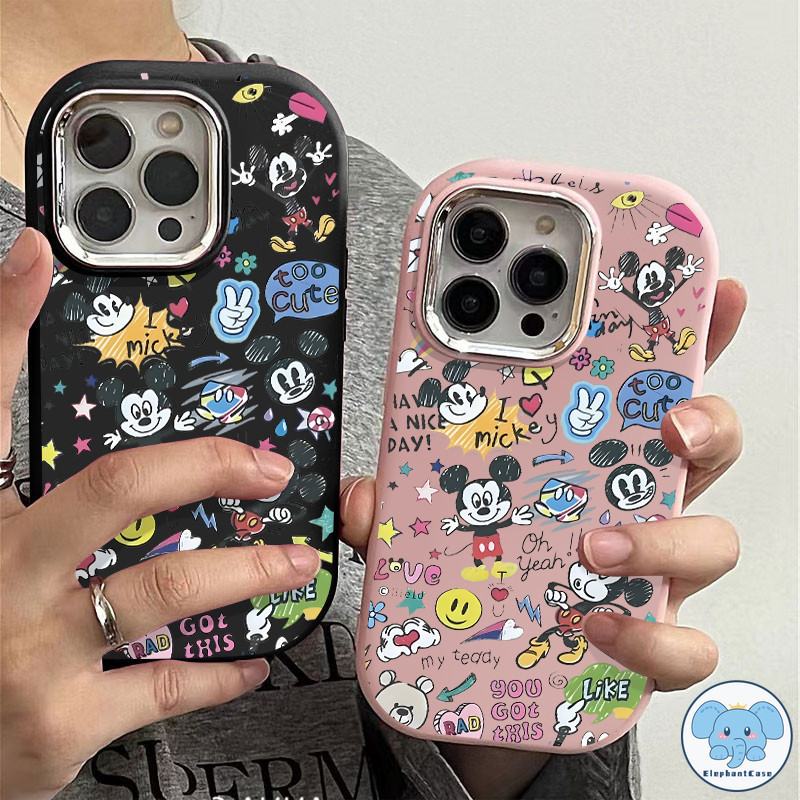 สร้างสรรค์การ์ตูนมิกกี้เมาส์กล่องเลนส์โลหะหรูหราเข้ากันได้ เคสไอโฟน 11 15 13 14 12 Pro Max 8 7 Plus XR X XS Max SE 2020