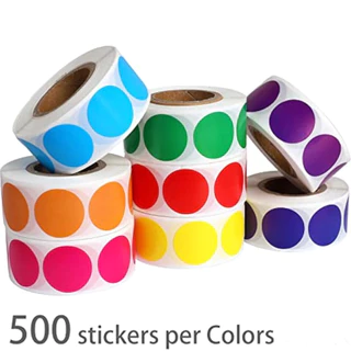 500 ชิ้น/ม้วนสี Dot สติกเกอร์วงกลมสี Coding ป้ายสติกเกอร์สําหรับ Office ห้องเรียนนักเรียน