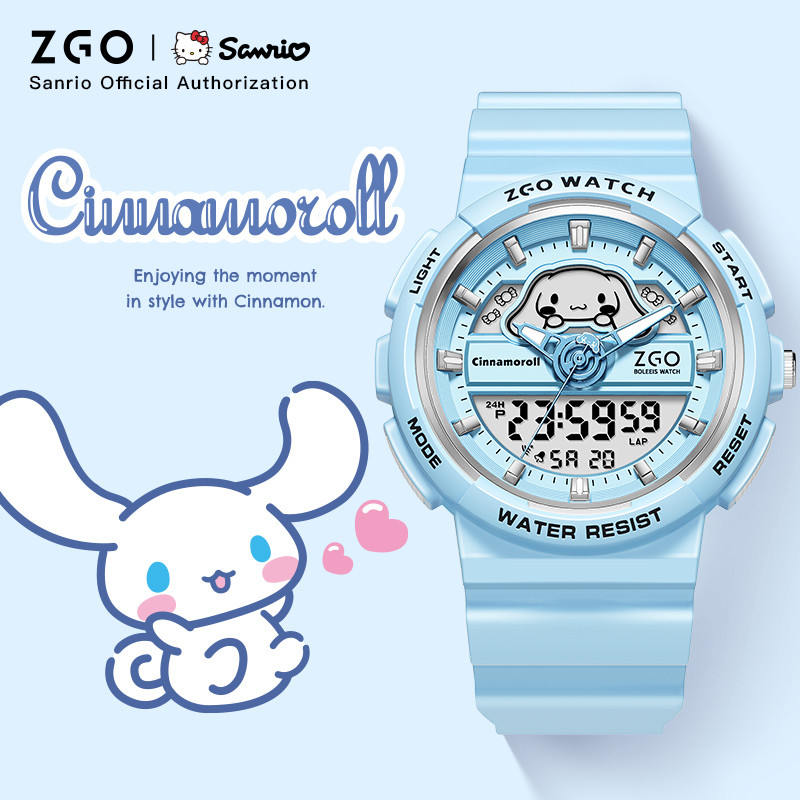 Zgox Hello Kitty นาฬิกาสาวนักเรียนมัธยมต้น Sanrio Joint เด็กกันน้ํานาฬิกาอิเล็กทรอนิกส์หญิง 863
