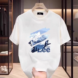 เสื้อยืดแขนสั้น คอกลม ผ้าฝ้ายแท้ พิมพ์ลาย สไตล์เกาหลี อินเทรนด์ ลำลอง สำหรับผู้ชาย ฤดูร้อน 2024 มาใหม่