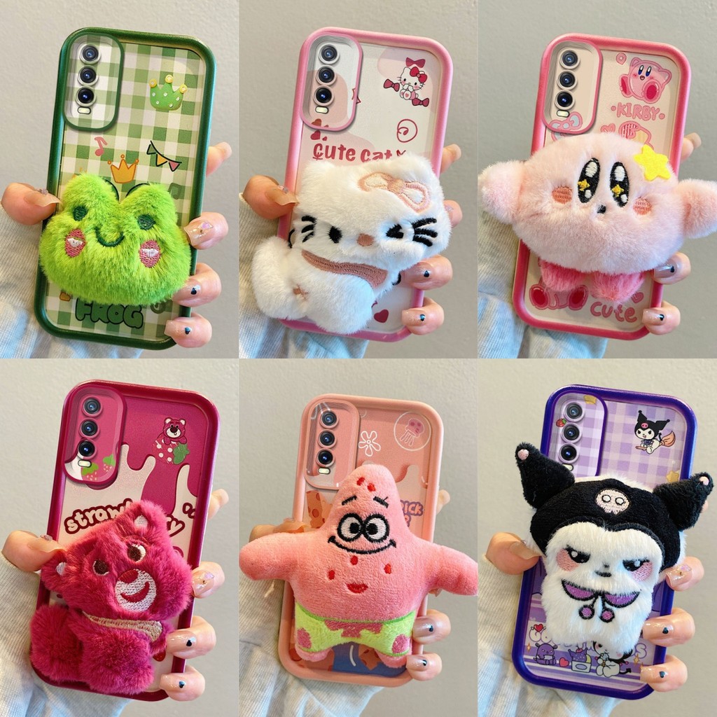เคส Vivo Y20,Y20S,Y12S,Y12A การ์ตูน Kuromi/Patrick Star/Lots-o-Huggin Bear/Frog/Kirby/เคสโทรศัพท์คิตตี้,ซิลิโคนอ่อนนุ่ม