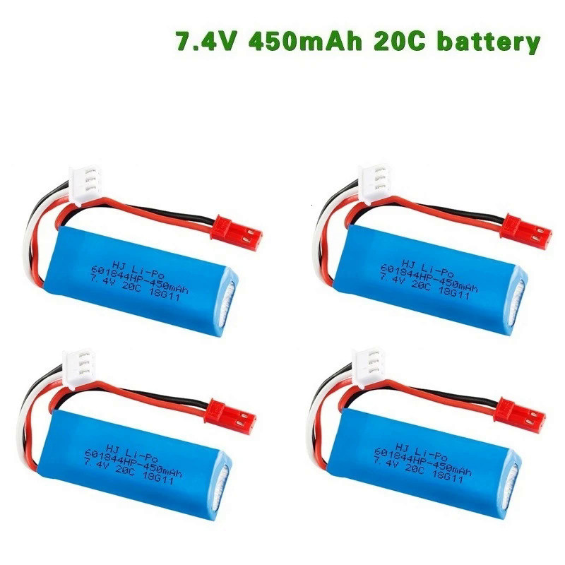 Original 7.4V 450mAh Lipo Battery for WLtoys K969 K989 K999 P929 P939 RC Car 601844 20C 2s 450mah 7.
