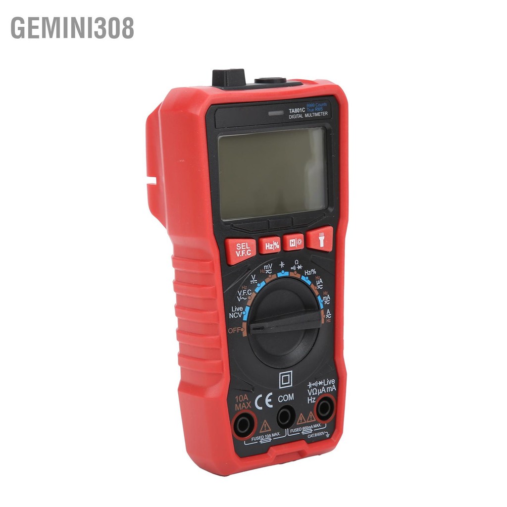 Gemini308 TA801C มัลติมิเตอร์แบบดิจิตอลอัตโนมัติ Pocket MultiFunction ในครัวเรือน AntiFall ความแม่นย