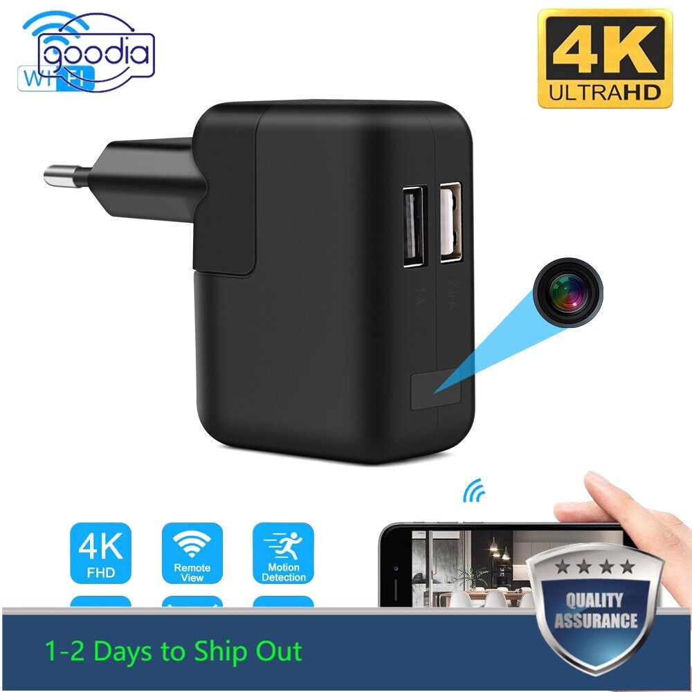 กล้องรักษาความปลอดภัยขนาดเล็ก ip ไร้สาย 4k wifi เครื่องชาร์จ usb กล้องขนาดเล็ก hotspot night vision เครื่องตรวจจับการเคลื่อนไหว กล้องไมโคร