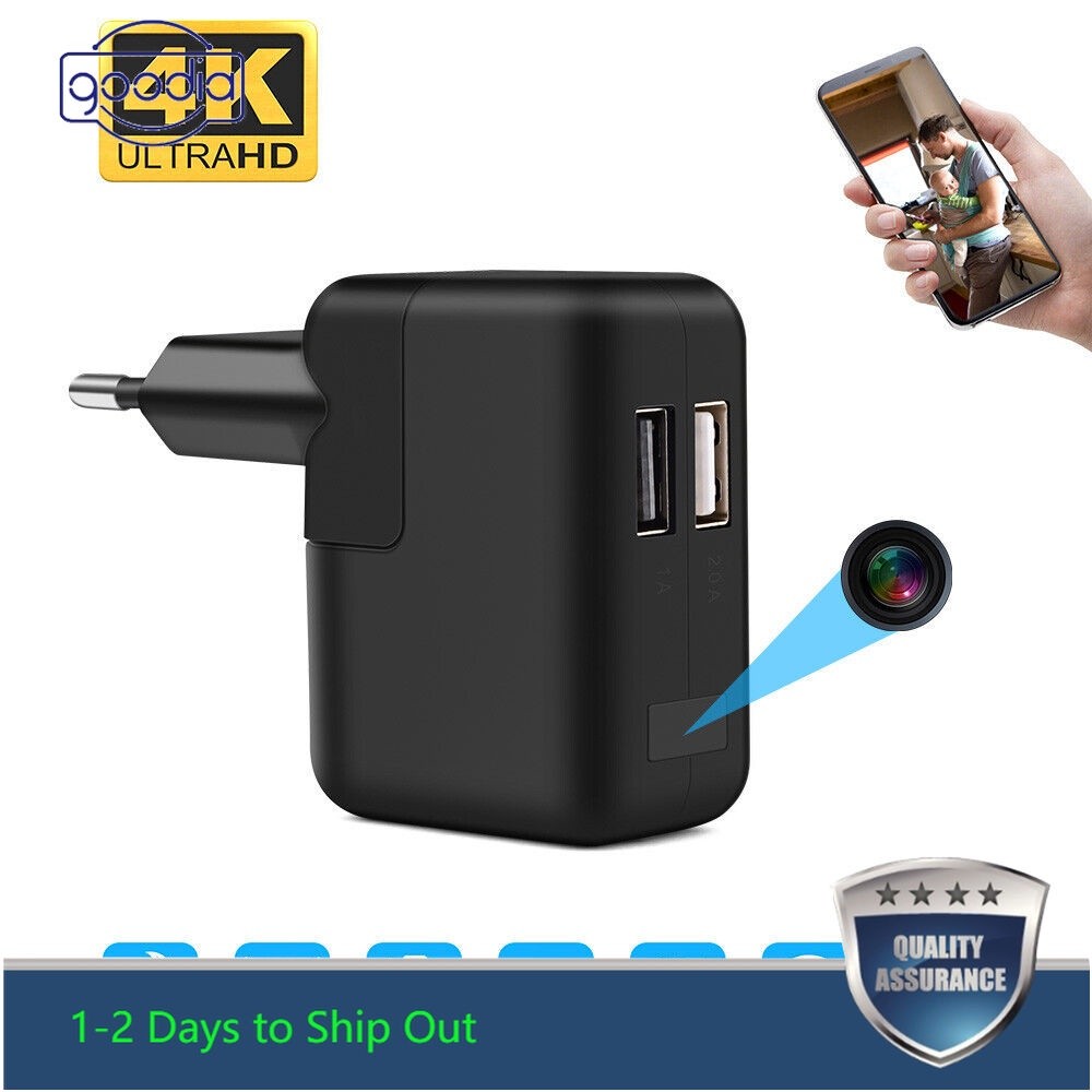 กล้องรักษาความปลอดภัยขนาดเล็ก ip ไร้สาย 4k wifi เครื่องชาร์จ usb กล้องขนาดเล็ก hotspot night vision เครื่องตรวจจับการเคลื่อนไหว กล้องไมโคร