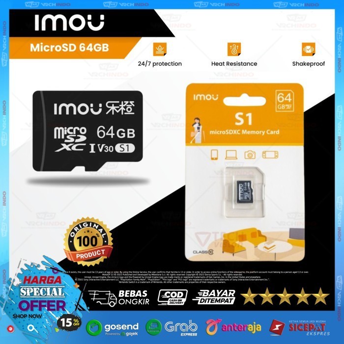 MEMORY CARD MICRO SD CLASS 10 IMOU - 64GB กล้องวงจรปิดอย่างเป็นทางการของแท้!!