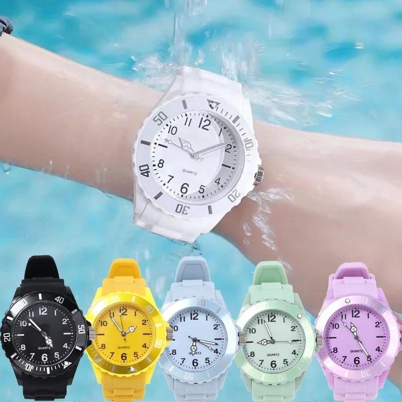 หรูหราผู้หญิงผู้ชายควอตซ์นาฬิกา Casual Candy ซิลิโคนดิจิตอลกีฬานาฬิกาอิเล็กทรอนิกส์นาฬิกาคู่นาฬิกาข้อมือสาวนาฬิกา ...