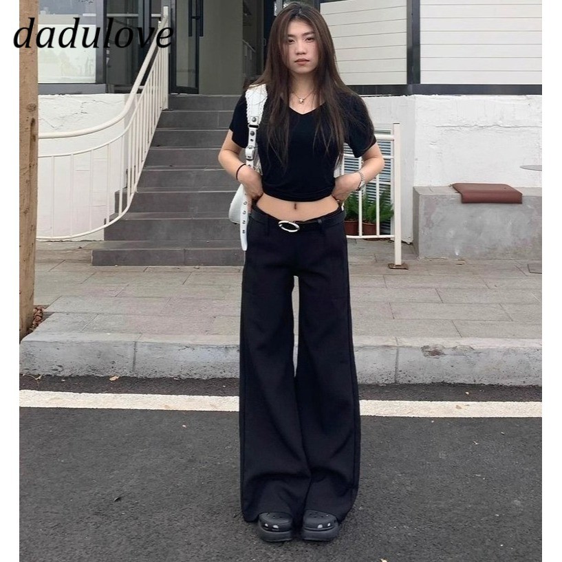 DaDulove New American Ins High Street Retro Micro-flare Jeans Niche High Waist Wide Leg Pants plus Size Trousers