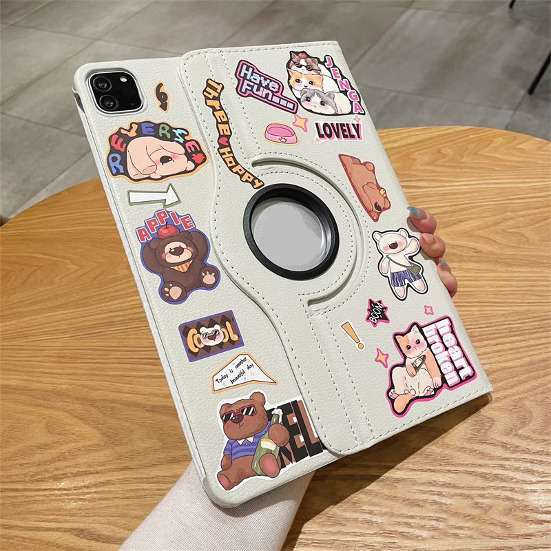 360.เคส ลายการ์ตูน สำหรับ Samsung Tab A9 Plus /Tab A7 lite/Tab S6 lite /Tab S7 S8 S9 FE S9FE เคสหนัง Case การหมุน 360