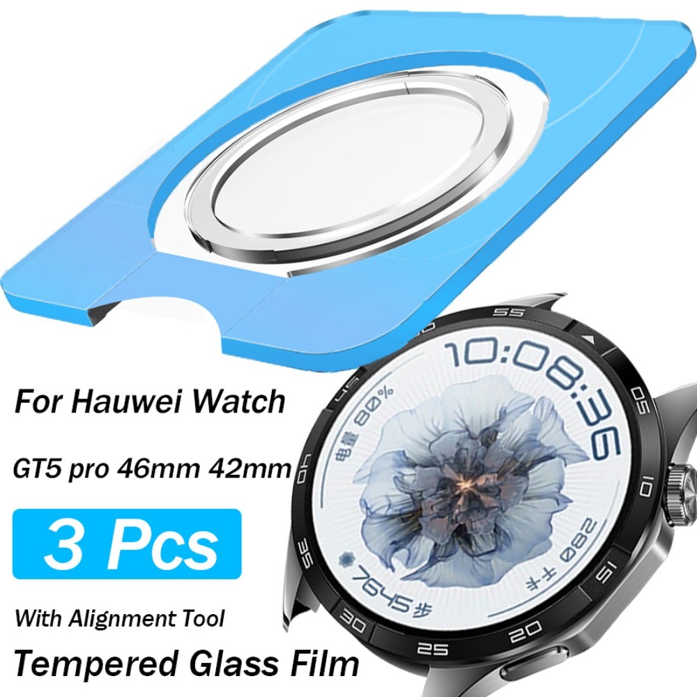 1 ~ 3 ชิ้นกระจกนิรภัยสําหรับนาฬิกา Huawei GT 5/GT6 Pro 46 มม./GT Runner 2 One-Click ติดตั้งง่ายเครื่องมือ Ultra-thin Screen Protector สําหรับ Huawei GT4/3/2 Anti-Scratch