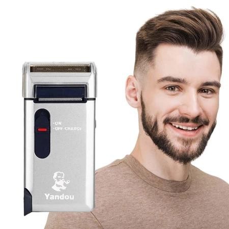 เครื่องโกนหนวดไฟฟ้าแบบชาร์จไฟได้ 301 พร้อมที่กันจอน เครื่องโกนหนวดตาข่ายชุบไทเทเนียมที่มีความแข็งเป็นพิเศษ