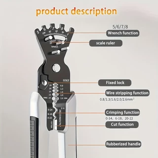 MOVATEK คีมปลอกสายช่างไฟฟ้ามืออาชีพมัลติฟังก์ชัน5ใน1คีมดัดฟังก์ชันการดัดและจีบที่คีมตัด