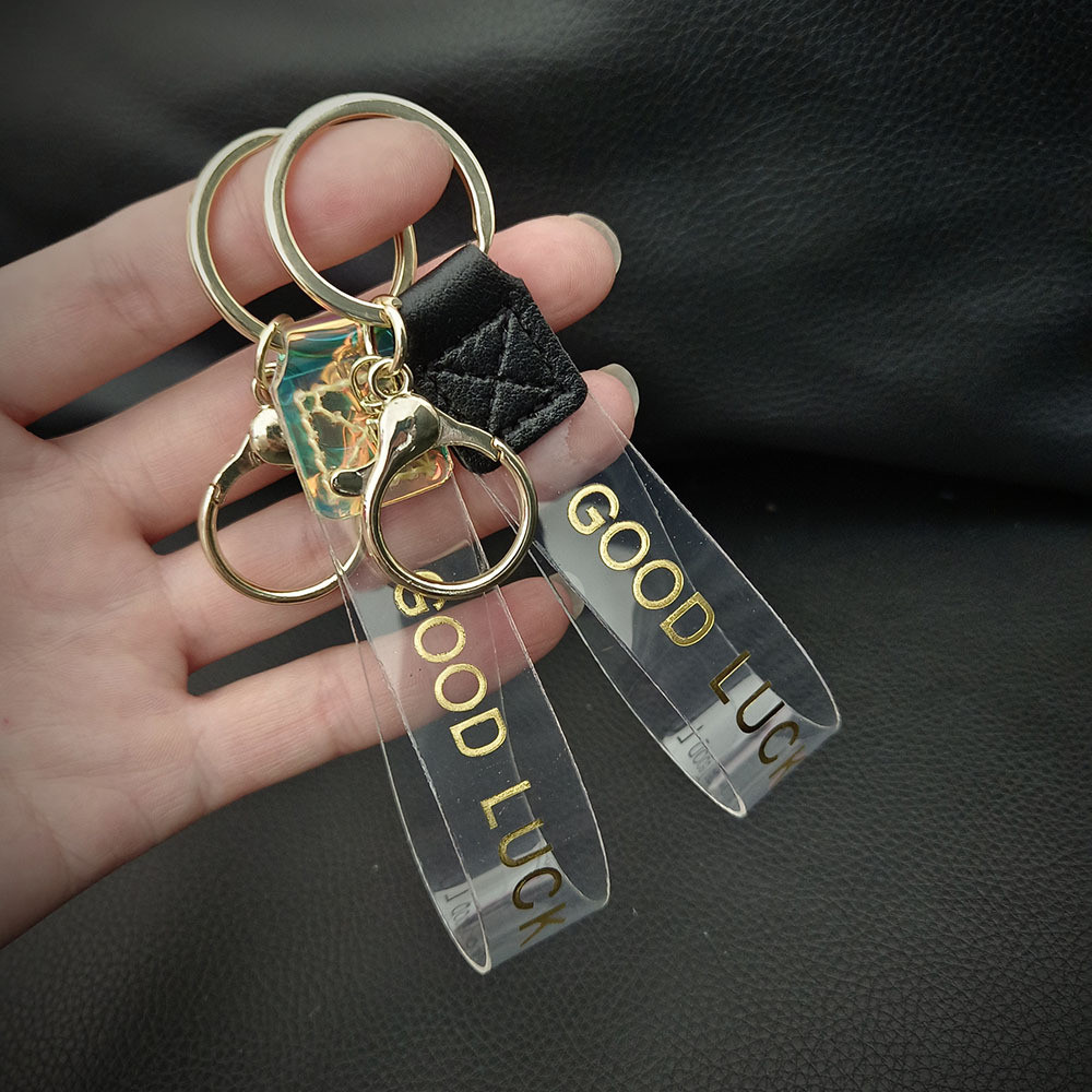 GOODLUCK หนังโปร่งใสเชือกพวงกุญแจกระเป๋าแฟชั่นจี้กระเป๋าสร้างสรรค์ Diy Kechain Key อุปกรณ์เสริม Lany