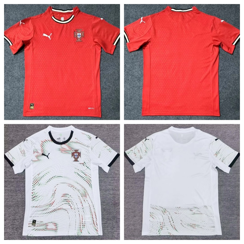 แฟนๆ 2025 Portugal Home Away เสื้อฟุตบอลคุณภาพสูงผู้ชาย S-4XL