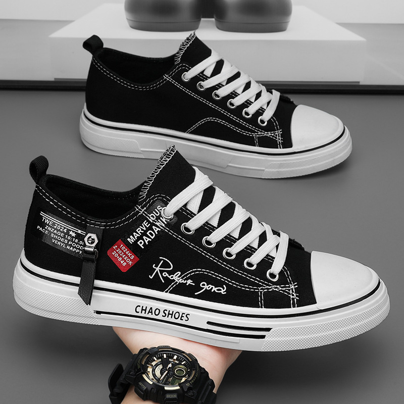 รองเท้าผู้ชายรองเท้าเยาวชนรองเท้าผ้ารองเท้าผ้าใบรองเท้าผ้าใบนุ่มSoled All-MatchนักเรียนกีฬาBreathableรองเท้าสีขาวBasicสไตล์ฤดูร้อน