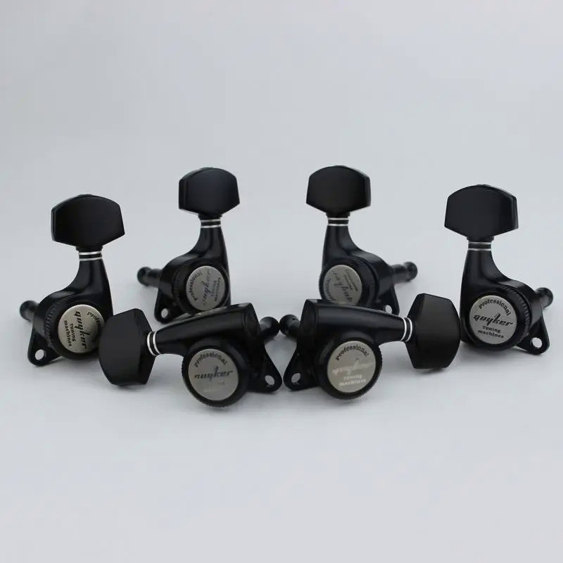 GUYKER BLACK Guitar Locking Tuners Electric Guitar Machine Heads Tuners Lock Guitar Tuning Pegs ( Wi