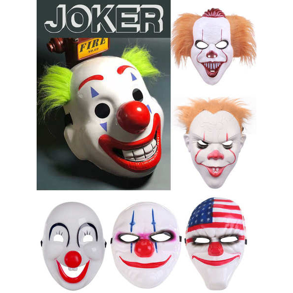 หน้ากากผีฮาโลวีน หน้ากากแฟนซี หน้ากากวันสงกรานต์ ฮาโลวีน joker เก็บเกี่ยววัน2หน้ากากตัวตลกภาพยนตร์ D