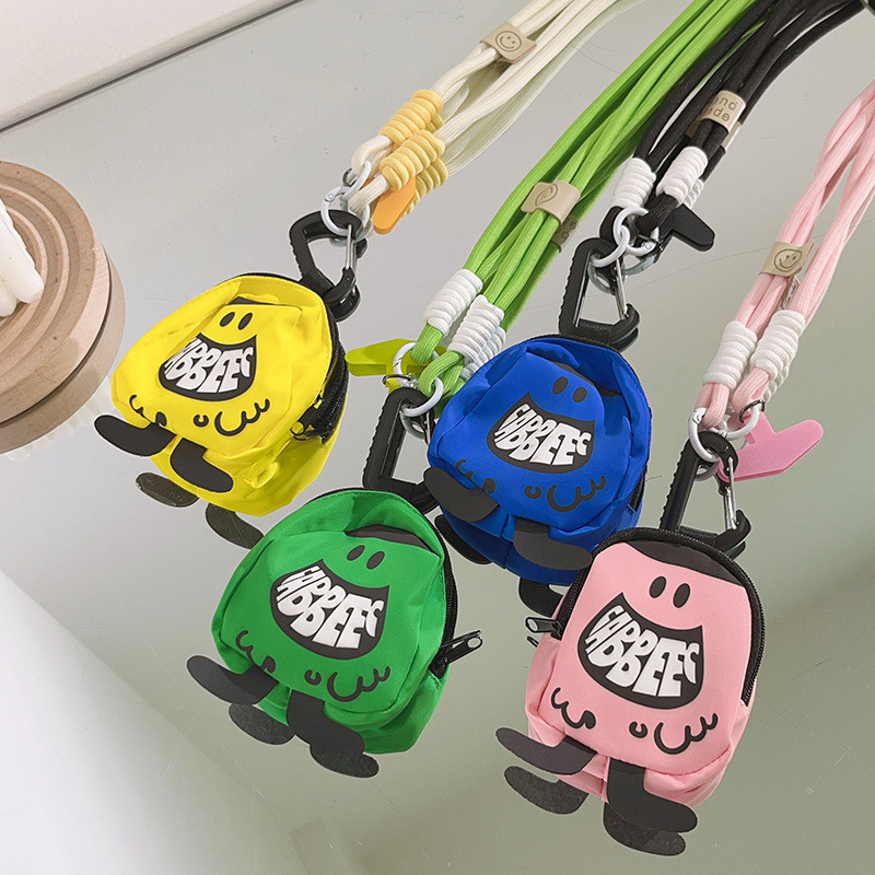 น่ารักอินเทรนด์เอบีบีตลกคนน้อยกระเป๋าเงินเหรียญเชือกเส้นเล็กโทรศัพท์มือถือทอยาวเส้นทแยงมุมข้ามด้านโซ่ถุงเก็บ