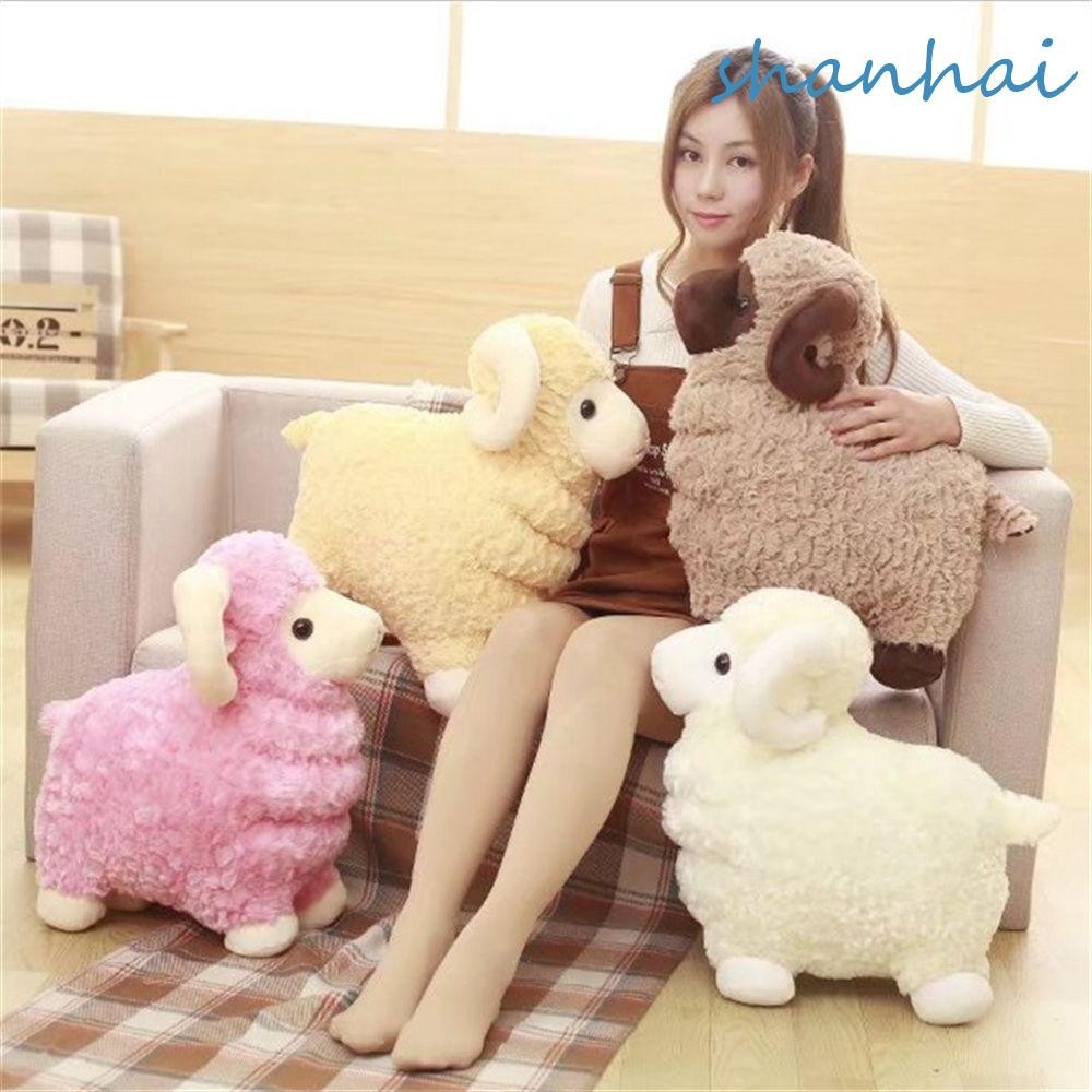 Shanhai แกะตุ๊กตาของเล่นการ์ตูนสัตว์เด็ก Chidren หมอนนุ่มแกะน้อยเบาะรองนอนนอนตุ๊กตา