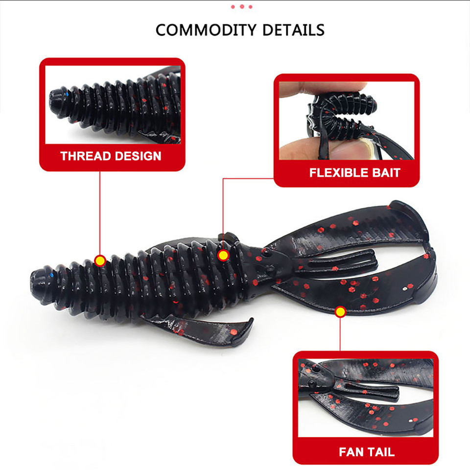 Walk FISH 4.5g/15.5g Soft Lure Outdoor Multicolor Silicone Biomimetic Alien Fan-shaped Bait — صورة 3