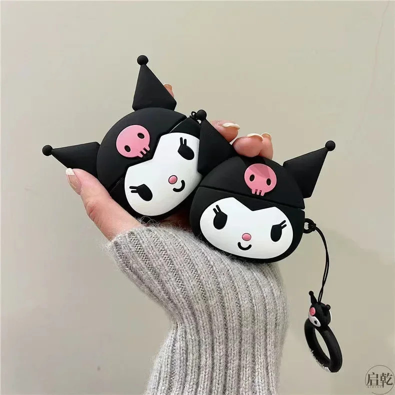 3D Kuromi ซิลิโคนปลอกเปลือกสําหรับ AirPods 1 2 3 4 ANC PRO3 2 PRO เคสป้องกัน