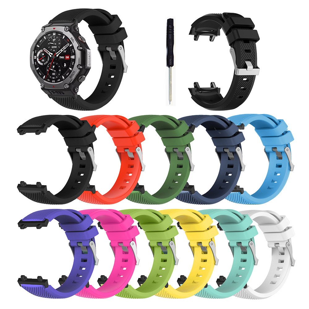 สายนาฬิกาซิลิโคนสําหรับ Huami Amazfit T-Rex 3 สายคล้องคอสายรัดข้อมือสร้อยข้อมืออุปกรณ์เสริมสําหรับ Amazfit T Rex 3 Band