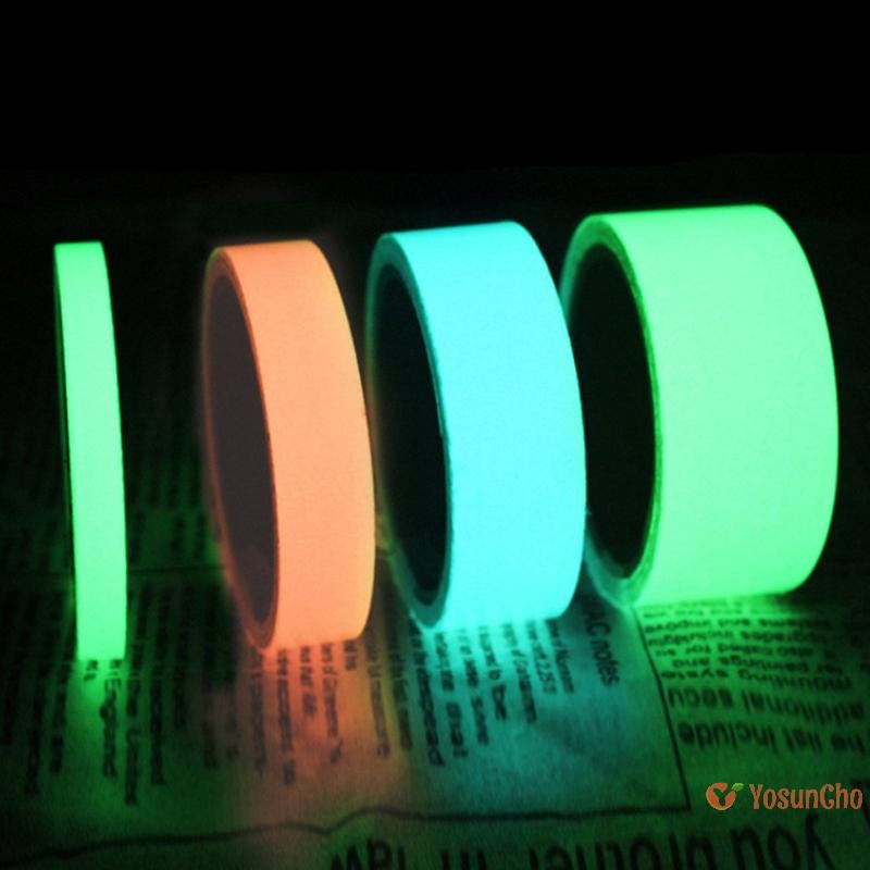 Yosuncho] 3M Luminous Fluorescent Night Self-กาวเรืองแสงในที่มืดสติกเกอร์เทปความปลอดภัยความปลอดภัยตกแต่งบ้านคําเตือนเทปกาวใหม่