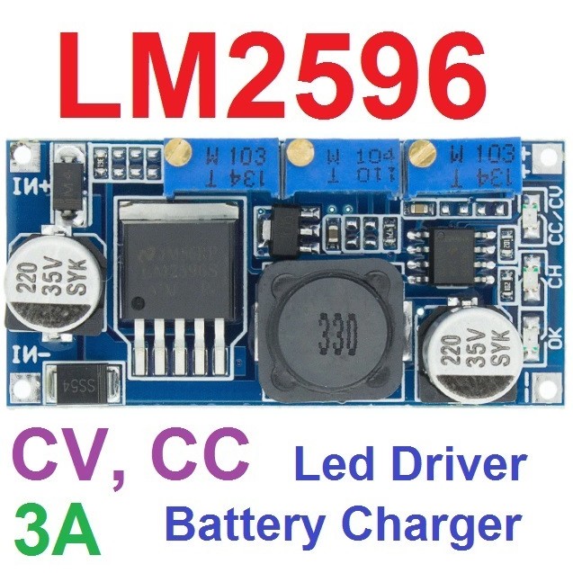LM2596 DC-DC Step Down CC CV Power Supply Module LED Driver Battery Charger Adjustable LM2596S Const