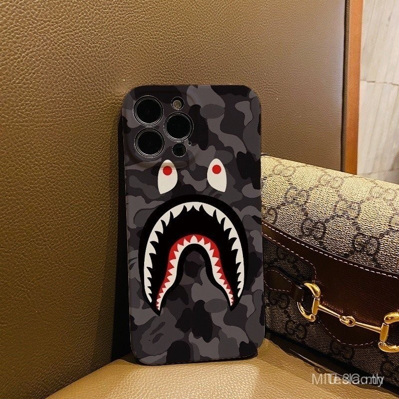 ฟิล์มกรณียากสำหรับ iPhone 14 PRO MAX 11 13 12 7พลัส8 x XS MAX แฟชั่น Camo ฉลามโทรศัพท์ปก qjvh le4k