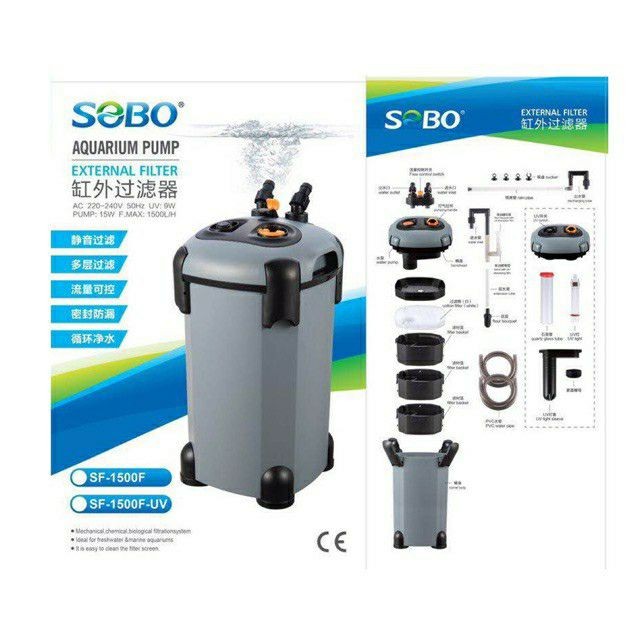 SOBO กรองนอกตู้ พร้อมหลอด UV รุ่น SF-850F/ SF-1000F/ SF-1200F/ SF-1500F