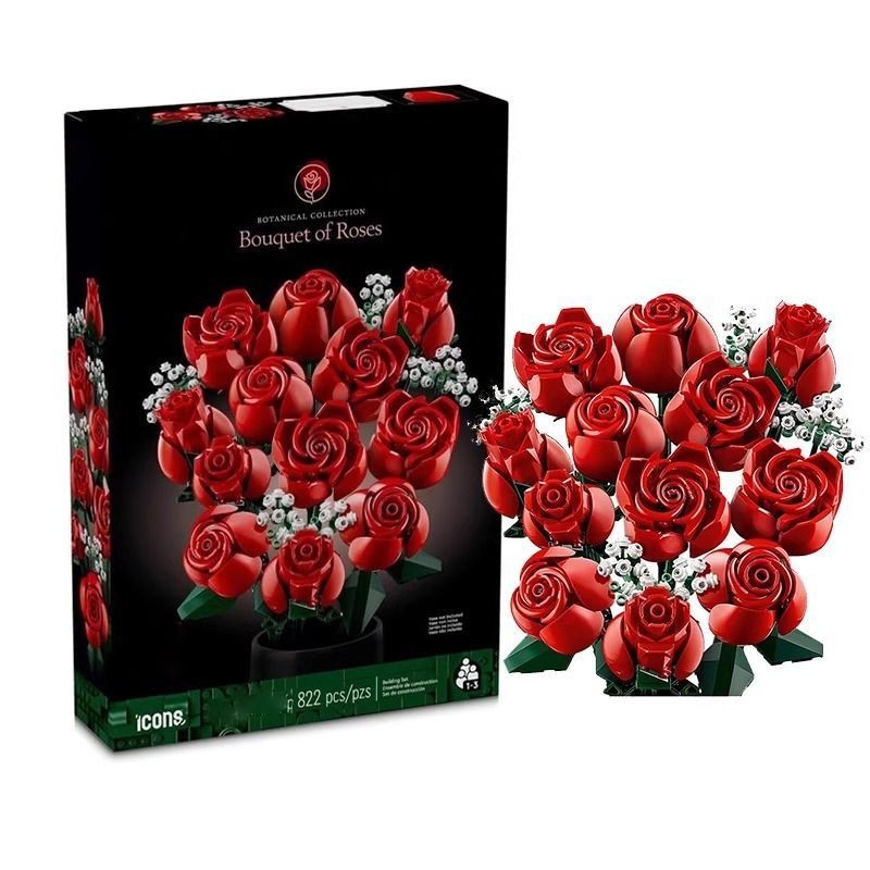 lego toys 【OMG】 lego flower bouquet ช่อดอกไม้เลโก้ flower bouquet building blocks ช่อกุหลาบและดอกยิปโซ10328