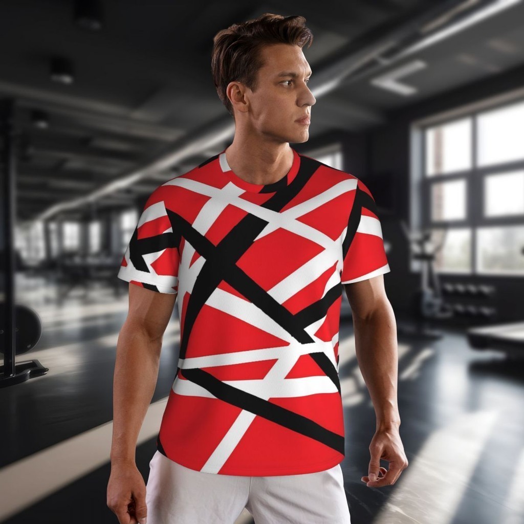 Gym T เสื้อสําหรับชาย Van Halen T เสื้อยอดนิยมสีแดงสีดําฤดูร้อน Tee เสื้อ O คอ Y2K คลาสสิกกราฟิก Top