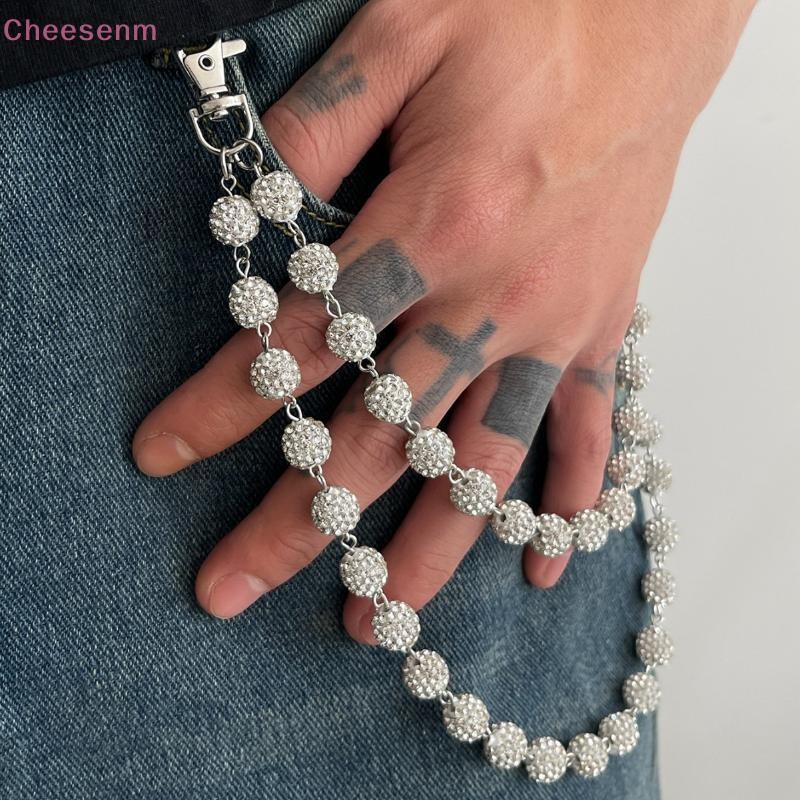 Cheenm Harajuku Street Rhinestone พวงกุญแจกระเป๋าสตางค์เข็มขัดสําหรับชาย Hip Hop กางเกง Hipster กางเกงกางเกงยีนส์ CHAIN Rock เครื่องประดับอุปกรณ์เสริม TH