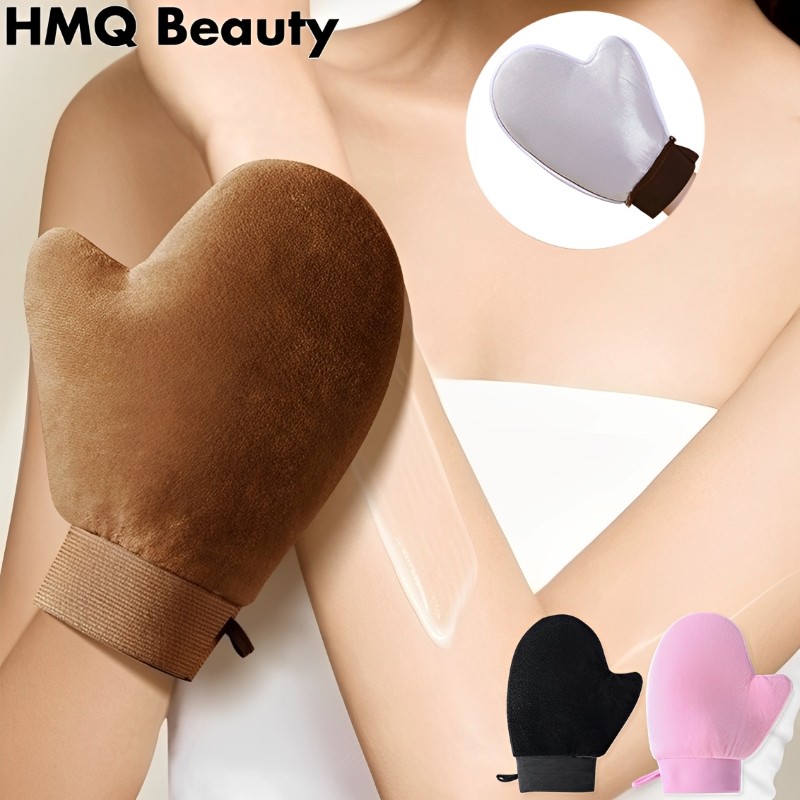 ถุงมือโลชั่นบํารุงผิว Natural Makeup Sunscreen Face application SPA Self Tanning Mitt Applicator Flocking Gloves