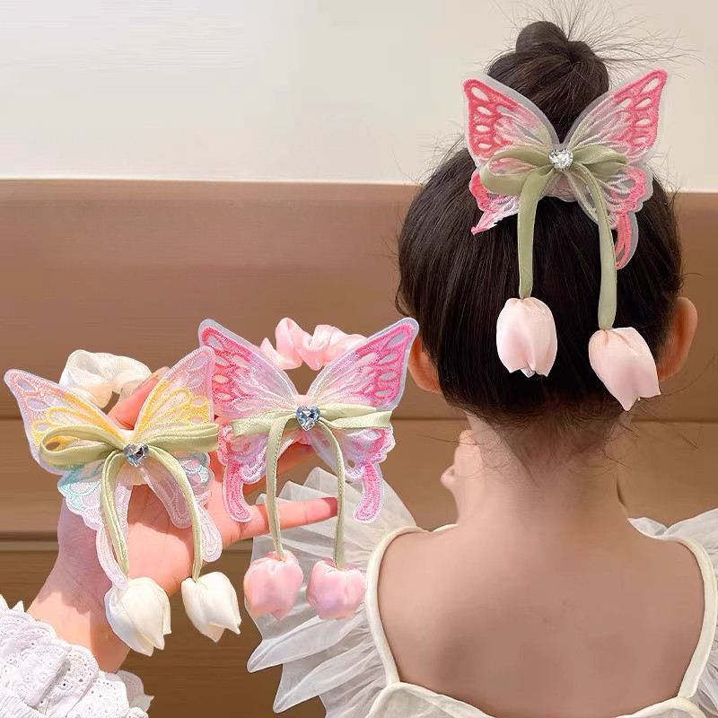 อุปกรณ์จัดแต่งทรงผมสำหรับสาวๆ สไตล์แฟชันใหม่ ชนิด scrunchie กับพวงมาลัยยืดน้องใหม่ พร้อมเชือกรัดหัวแบบยาง